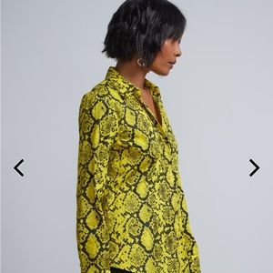 Brand new with tags New York and Company Yellow Snake Print button down